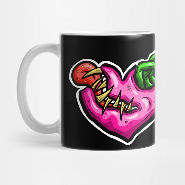 Zombie Heart Tongue and Fingers Pink Valentines Day by Squeeb Creative